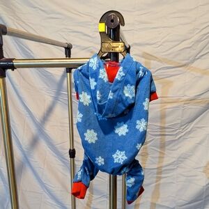 Blue Snowflake Dog Hoodie